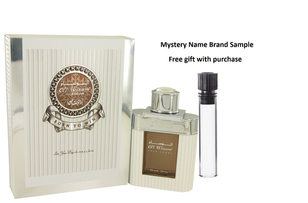 Al Wisam Day Born To Win by Rasasi Eau De Parfum Spray 3.33 oz And a Mystery Name brand sample vile