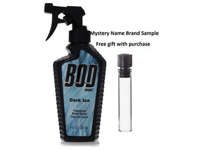 Bod Man Dark Ice by Parfums De Coeur Body Spray 8 oz And a Mystery Name brand sample vile