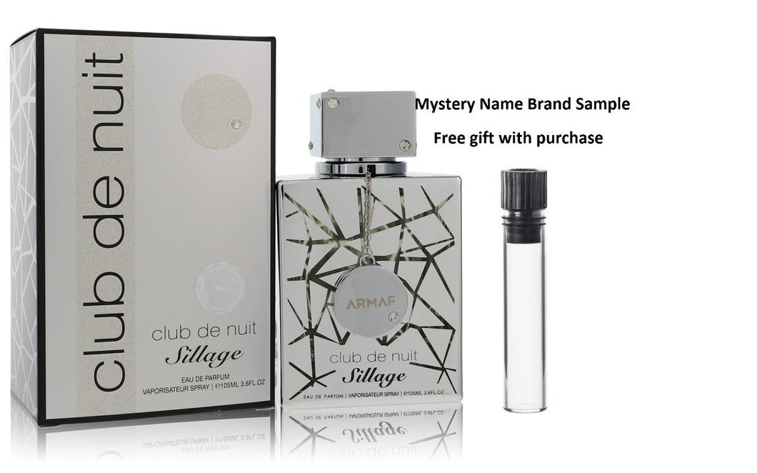 Club De Nuit Sillage by Armaf Eau De Parfum Spray (Unisex) 3.6 oz And a Mystery Name brand sample vile