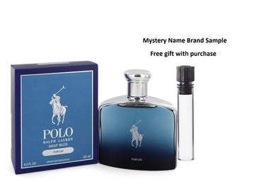 Polo Deep Blue by Ralph Lauren Parfum Spray 4.2 oz And a Mystery Name brand sample vile