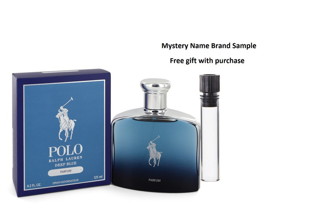 Polo Deep Blue by Ralph Lauren Parfum Spray 4.2 oz And a Mystery Name brand sample vile