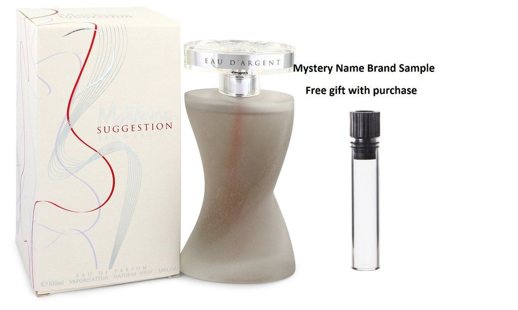 Montana Suggestion Eau d'Argent by Montana Eau De Parfum Spray 3.4 oz And a Mystery Name brand sample vile