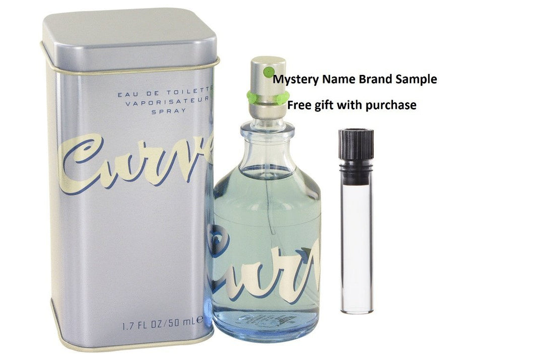 CURVE by Liz Claiborne Eau De Toilette Spray 1.7 oz And a Mystery Name brand sample vile