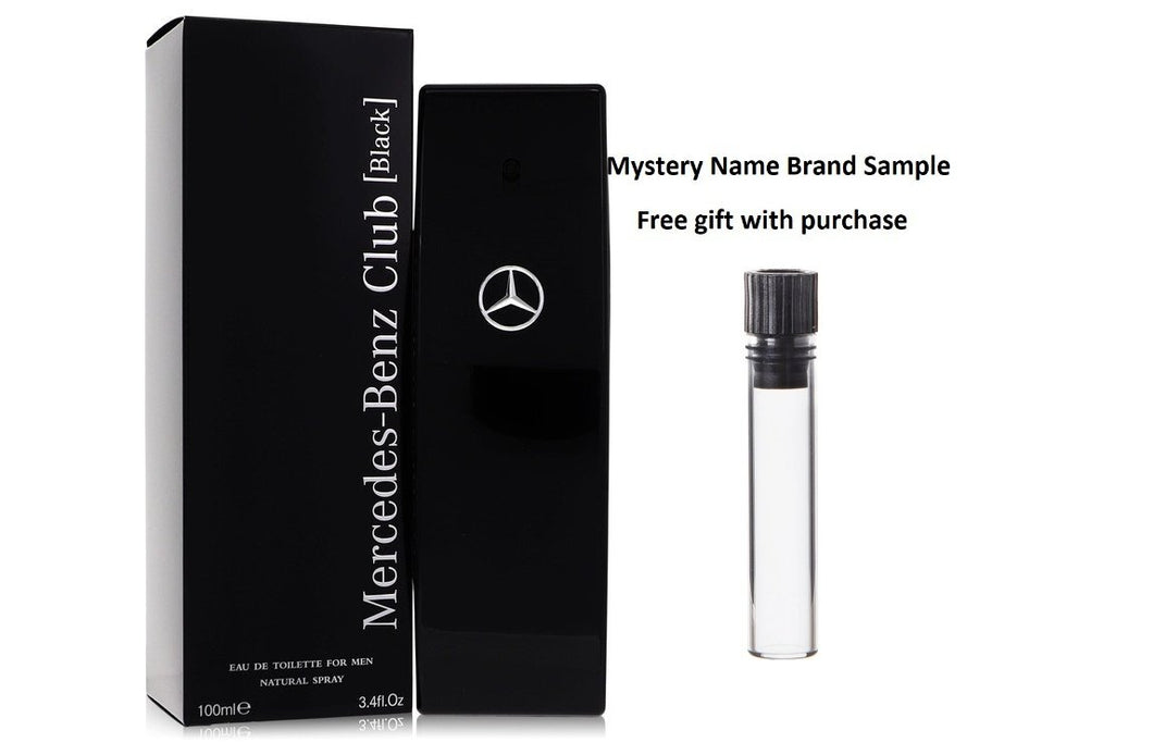 Mercedes Benz Club Black by Mercedes Benz Eau De Toilette Spray 3.4 oz And a Mystery Name brand sample vile