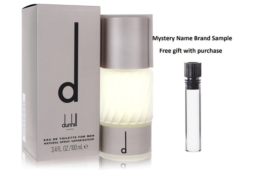 D by Alfred Dunhill Eau De Toilette Spray 3.4 oz And a Mystery Name brand sample vile