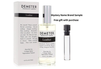 Demeter Leather by Demeter Cologne Spray 4 oz And a Mystery Name brand sample vile