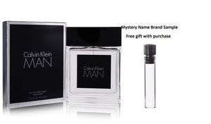 Calvin Klein Man by Calvin Klein Eau De Toilette Spray 3.4 oz And a Mystery Name brand sample vile