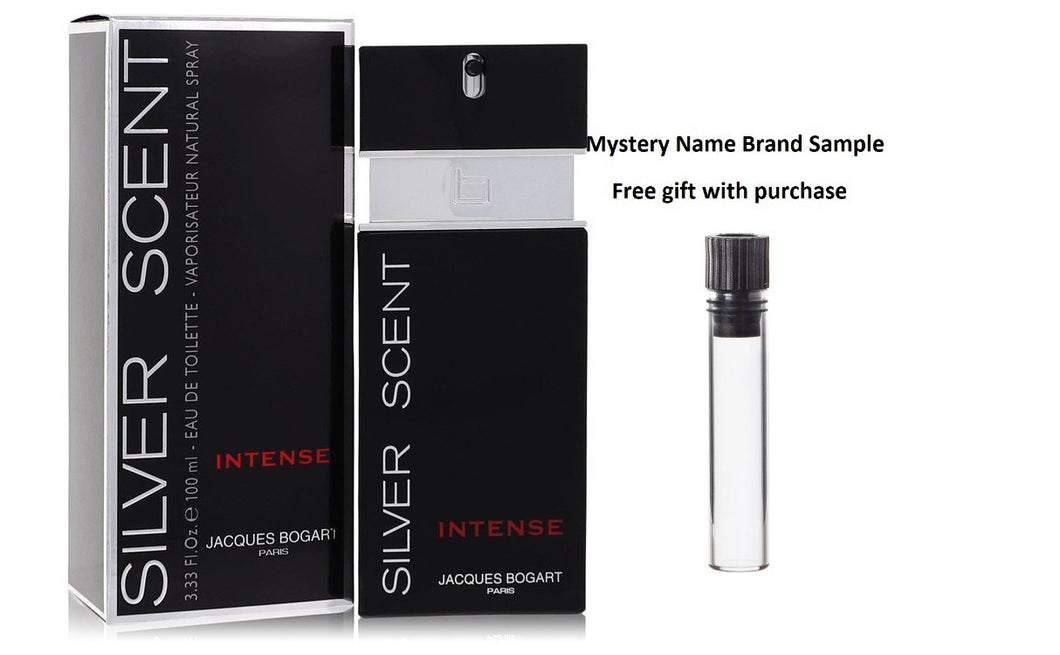 Silver Scent Intense by Jacques Bogart Eau De Toilette Spray 3.33 oz And a Mystery Name brand sample vile