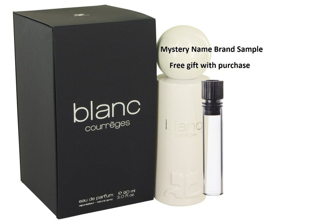 Blanc De Courreges by Courreges Eau De Parfum Spray (New Packaging) 3 oz And a Mystery Name brand sample vile