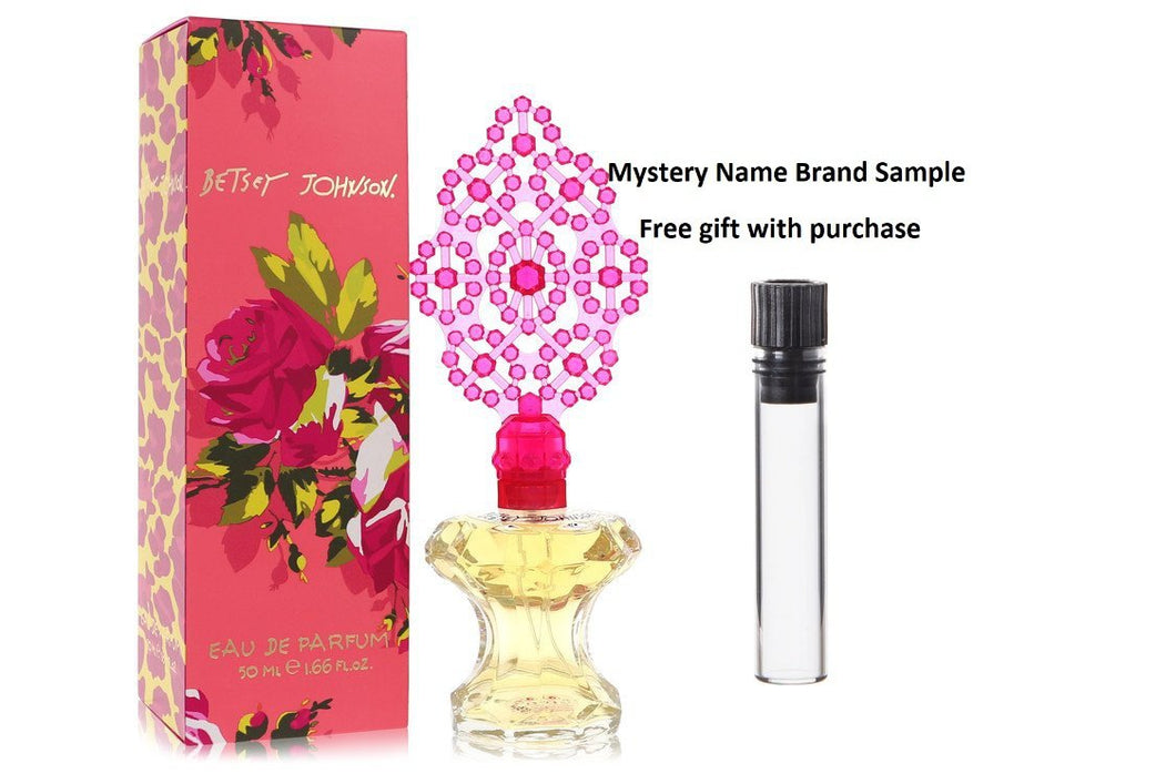 Betsey Johnson by Betsey Johnson Eau De Parfum Spray 1.6 oz And a Mystery Name brand sample vile