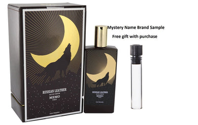 Russian Leather by Memo Eau De Parfum Spray (Unisex) 2.5 oz And a Mystery Name brand sample vile