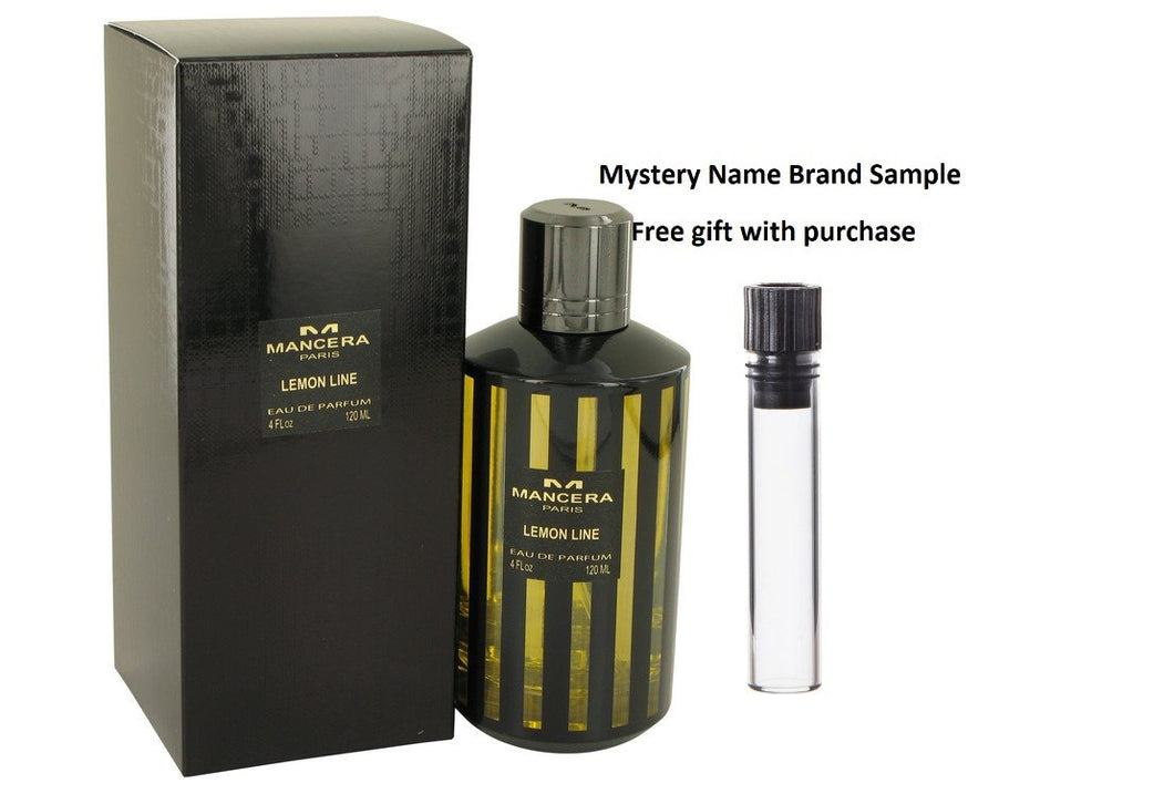 Mancera Lemon Line by Mancera Eau De Parfum Spray (Unisex) 4 oz And a Mystery Name brand sample vile
