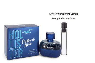 Hollister Festival Nite by Hollister Eau De Toilette Spray 3.4 oz And a Mystery Name brand sample vile
