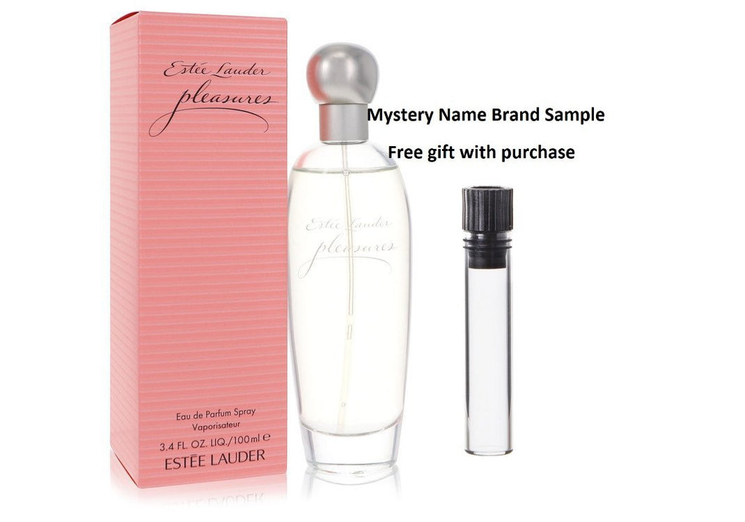 PLEASURES by Estee Lauder Eau De Parfum Spray 3.4 oz And a Mystery Name brand sample vile