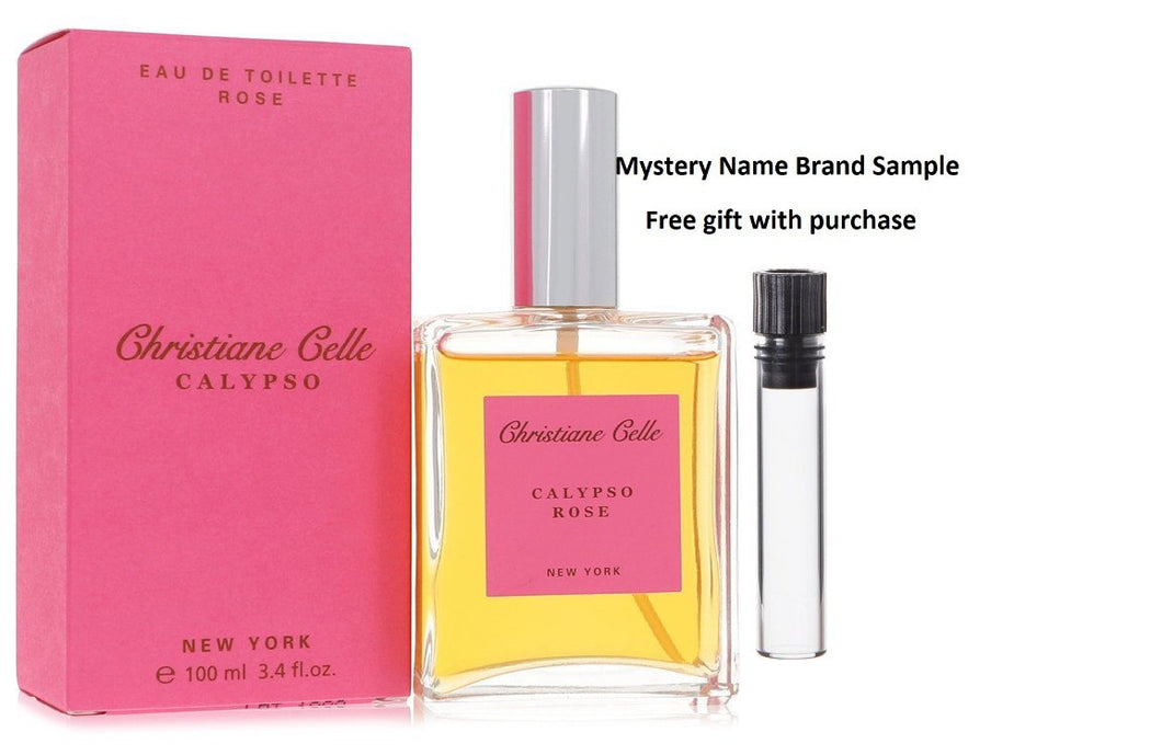 Calypso Rose by Calypso Christiane Celle Eau De Toilette Spray 3.4 oz And a Mystery Name brand sample vile