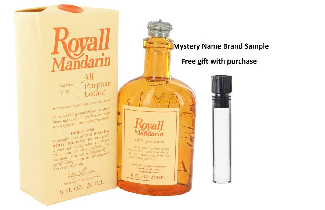 Royall Mandarin by Royall Fragrances All Purpose Lotion / Cologne 8 oz And a Mystery Name brand sample vile