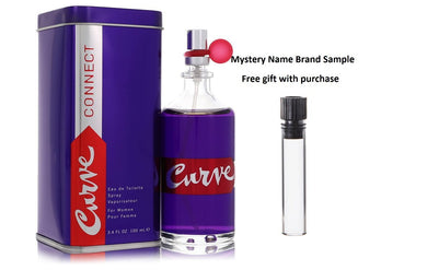 Curve Connect by Liz Claiborne Eau De Toilette Spray 3.4 oz And a Mystery Name brand sample vile