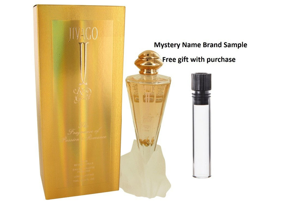 Jivago Rose Gold by Ilana Jivago Eau De Toilette Spray 2.5 oz And a Mystery Name brand sample vile