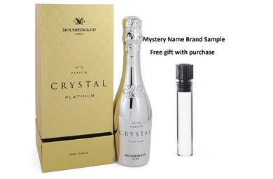 Crystal Platinum by Molsheim & Co Eau De Parfum Spray 3.4 oz And a Mystery Name brand sample vile