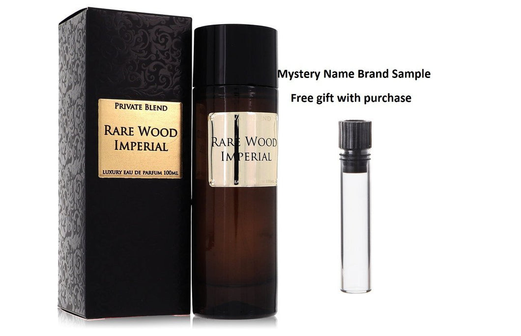 Private Blend Rare Wood Imperial by Chkoudra Paris Eau De Parfum Spray 3.4 oz And a Mystery Name brand sample vile