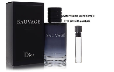 Sauvage by Christian Dior Eau De Toilette Spray 3.4 oz And a Mystery Name brand sample vile