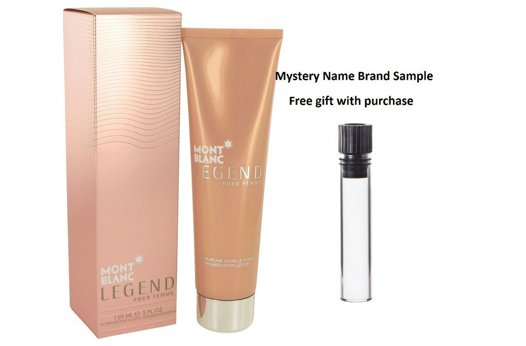 MontBlanc Legend by Mont Blanc Body Lotion 5 oz And a Mystery Name brand sample vile