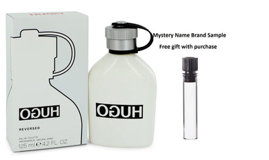 Hugo Reversed by Hugo Boss Eau De Toilette Spray 4.2 oz And a Mystery Name brand sample vile