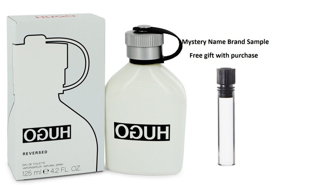 Hugo Reversed by Hugo Boss Eau De Toilette Spray 4.2 oz And a Mystery Name brand sample vile