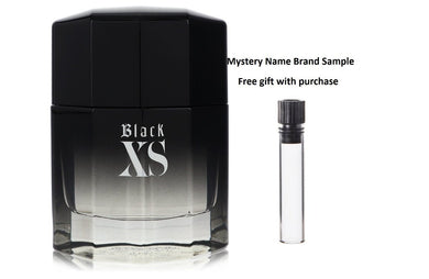 Black XS by Paco Rabanne Eau De Toilette Spray (Tester) 3.4 oz And a Mystery Name brand sample vile