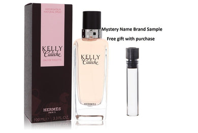 Kelly Caleche by Hermes Eau De Toilette Spray 3.4 oz And a Mystery Name brand sample vile