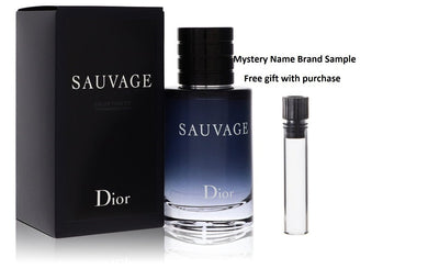 Sauvage by Christian Dior Eau De Toilette Spray 2 oz And a Mystery Name brand sample vile