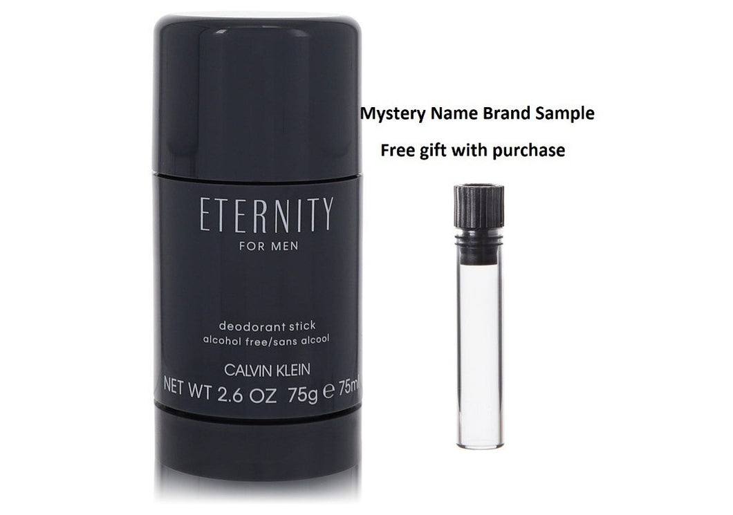 ETERNITY by Calvin Klein Deodorant Stick 2.6 oz And a Mystery Name brand sample vile