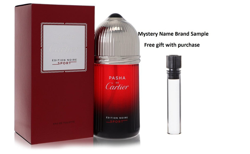 Pasha De Cartier Noire Sport by Cartier Eau De Toilette Spray 3.3 oz And a Mystery Name brand sample vile