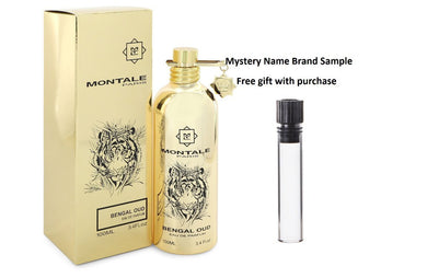 Montale Bengal Oud by Montale Eau De Parfum Spray (Unisex) 3.4 oz And a Mystery Name brand sample vile