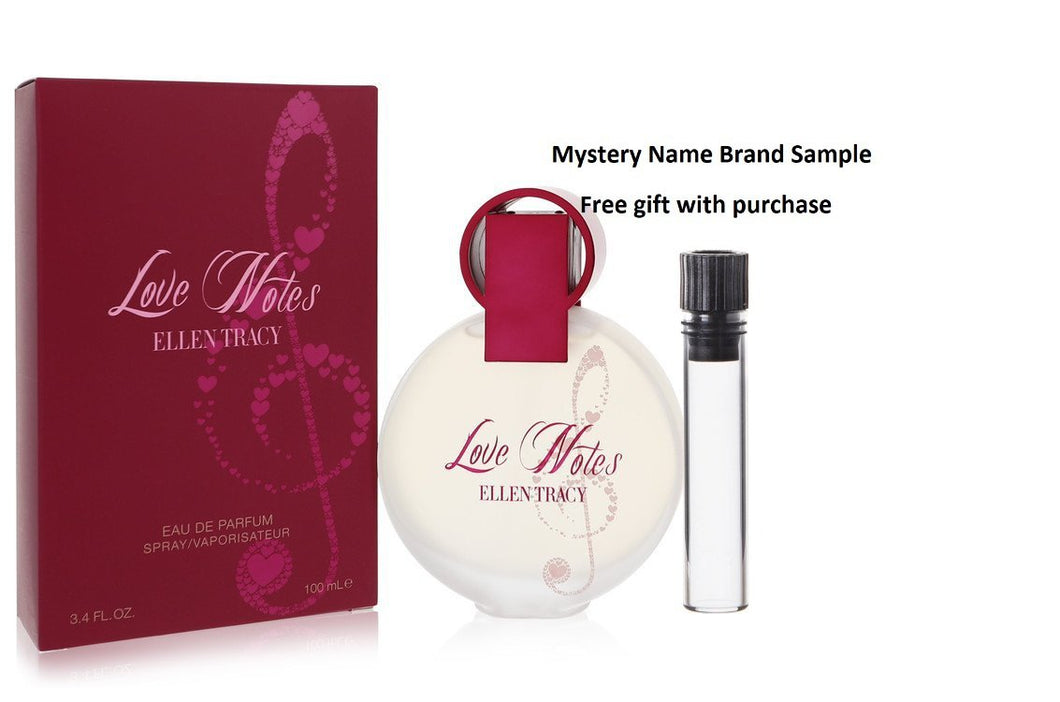 Love Notes by Ellen Tracy Eau De Parfum Spray 3.3 oz And a Mystery Name brand sample vile