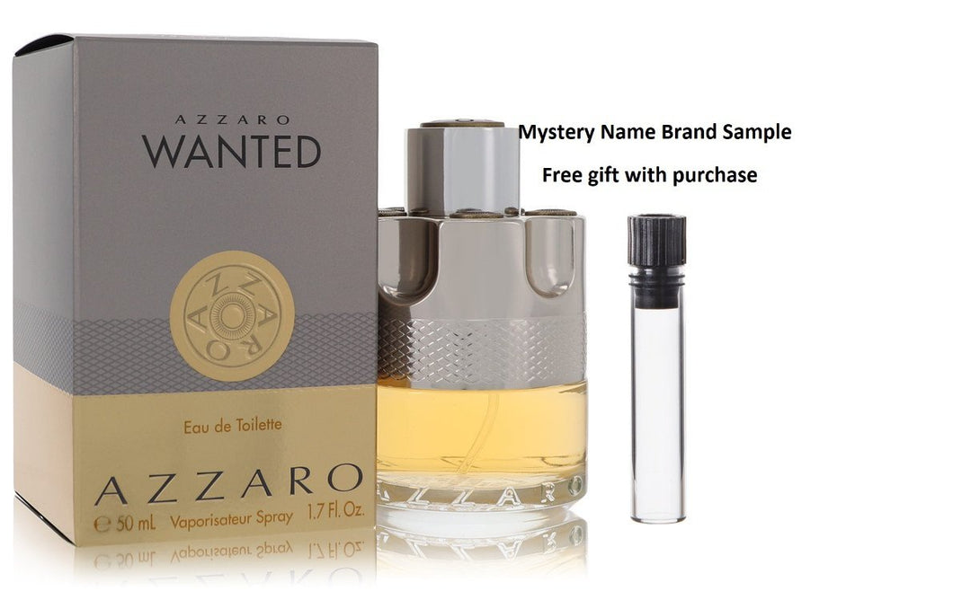 Azzaro Wanted by Azzaro Eau De Toilette Spray 1.7 oz And a Mystery Name brand sample vile