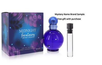 Fantasy Midnight by Britney Spears Eau De Parfum Spray 1.7 oz And a Mystery Name brand sample vile