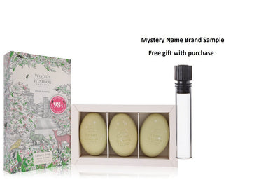 White Jasmine by Woods of Windsor Three 2.1 oz Luxury Soaps 2.1 oz And a Mystery Name brand sample vile