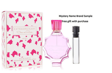 Oscar De La Renta Extraordinary Petale by Oscar De La Renta Eau De Parfum Spray 3 oz And a Mystery Name brand sample vile