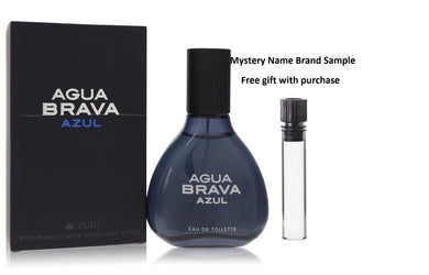 Agua Brava Azul by Antonio Puig Eau De Toilette Spray 3.4 oz And a Mystery Name brand sample vile