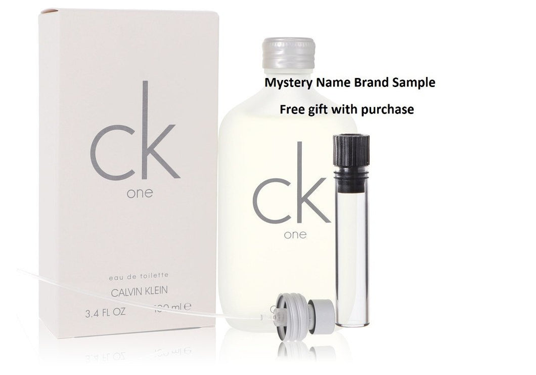CK ONE by Calvin Klein Eau De Toilette Spray (Unisex) 3.4 oz And a Mystery Name brand sample vile