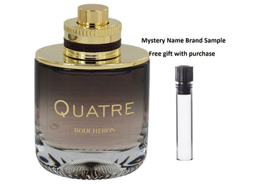 Quatre Absolu De Nuit by Boucheron Eau De Parfum Spray (Tester) 3.3 oz And a Mystery Name brand sample vile