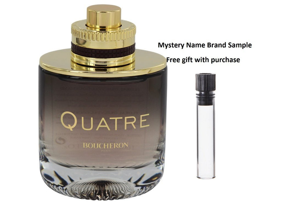 Quatre Absolu De Nuit by Boucheron Eau De Parfum Spray (Tester) 3.3 oz And a Mystery Name brand sample vile