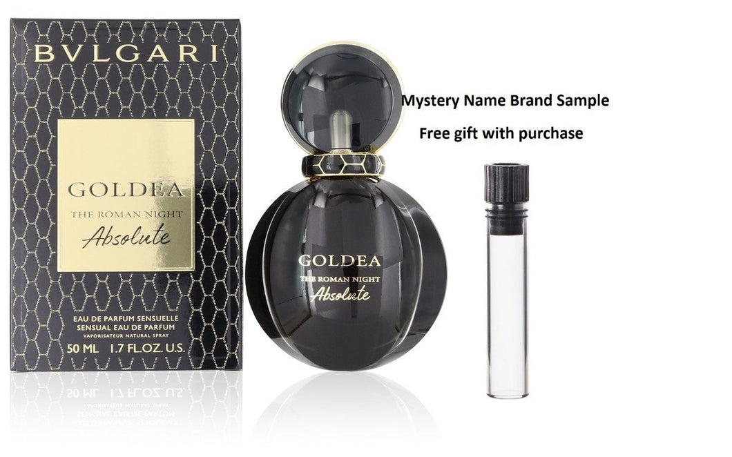Bvlgari Goldea The Roman Night Absolute by Bvlgari Eau De Parfum Spray 1.7 oz And a Mystery Name brand sample vile