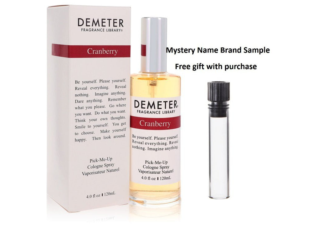 Demeter Cranberry by Demeter Cologne Spray 4 oz And a Mystery Name brand sample vile