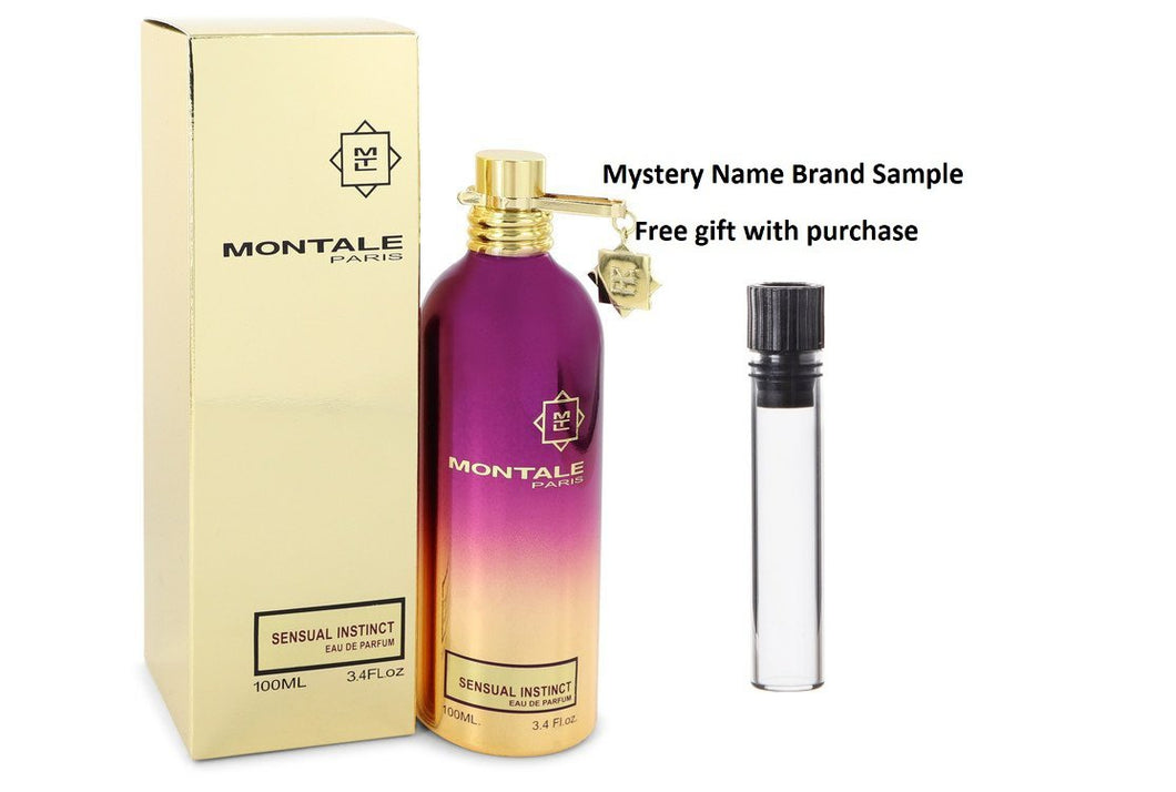 Montale Sensual Instinct by Montale Eau De Parfum Spray (Unisex) 3.4 oz And a Mystery Name brand sample vile