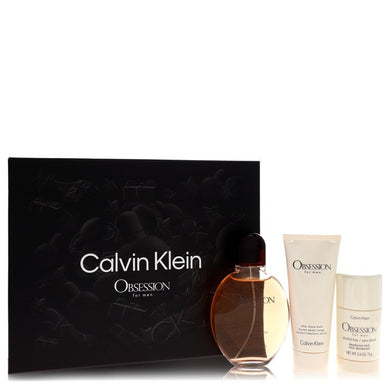 Obsession by Calvin Klein Gift Set -- 4.2 oz Eau De Toilette Spray + 3.4 oz After Shave Balm + 2.6 oz Deodorant Stick For Men
