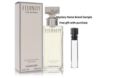ETERNITY by Calvin Klein Eau De Parfum Spray 3.4 oz And a Mystery Name brand sample vile