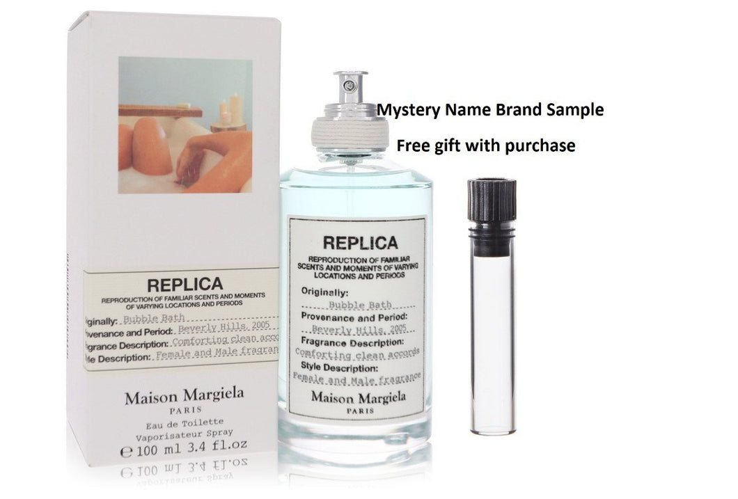 Replica Bubble Bath by Maison Margiela Eau De Toilette Spray (Unisex) 3.4 oz And a Mystery Name brand sample vile