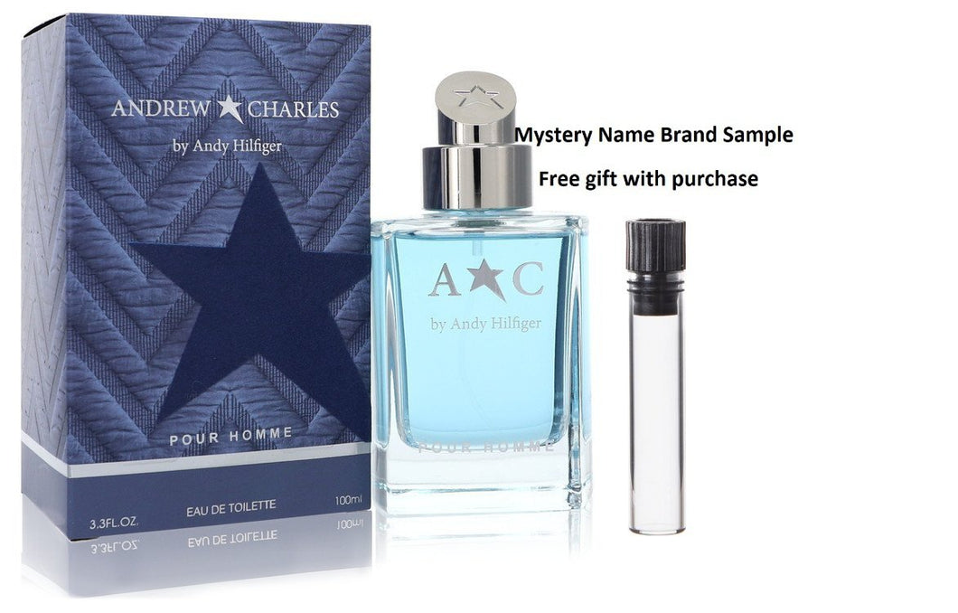 Andrew Charles by Andy Hilfiger Eau De Toilette Spray 3.3 oz And a Mystery Name brand sample vile